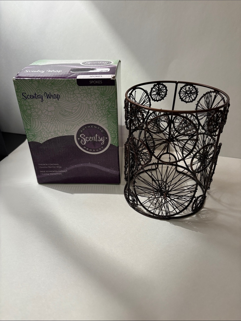 Scentsy Brown Wire Spoke Wrap Warmer Cover